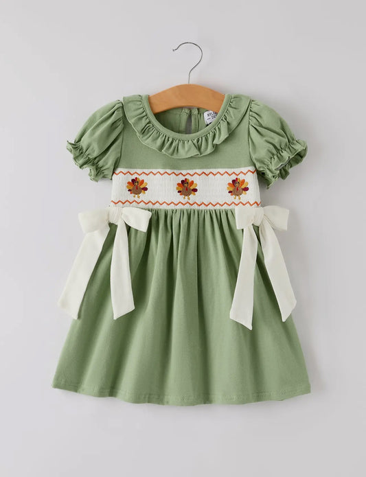 Turkey Day Blessings Smocked Dress