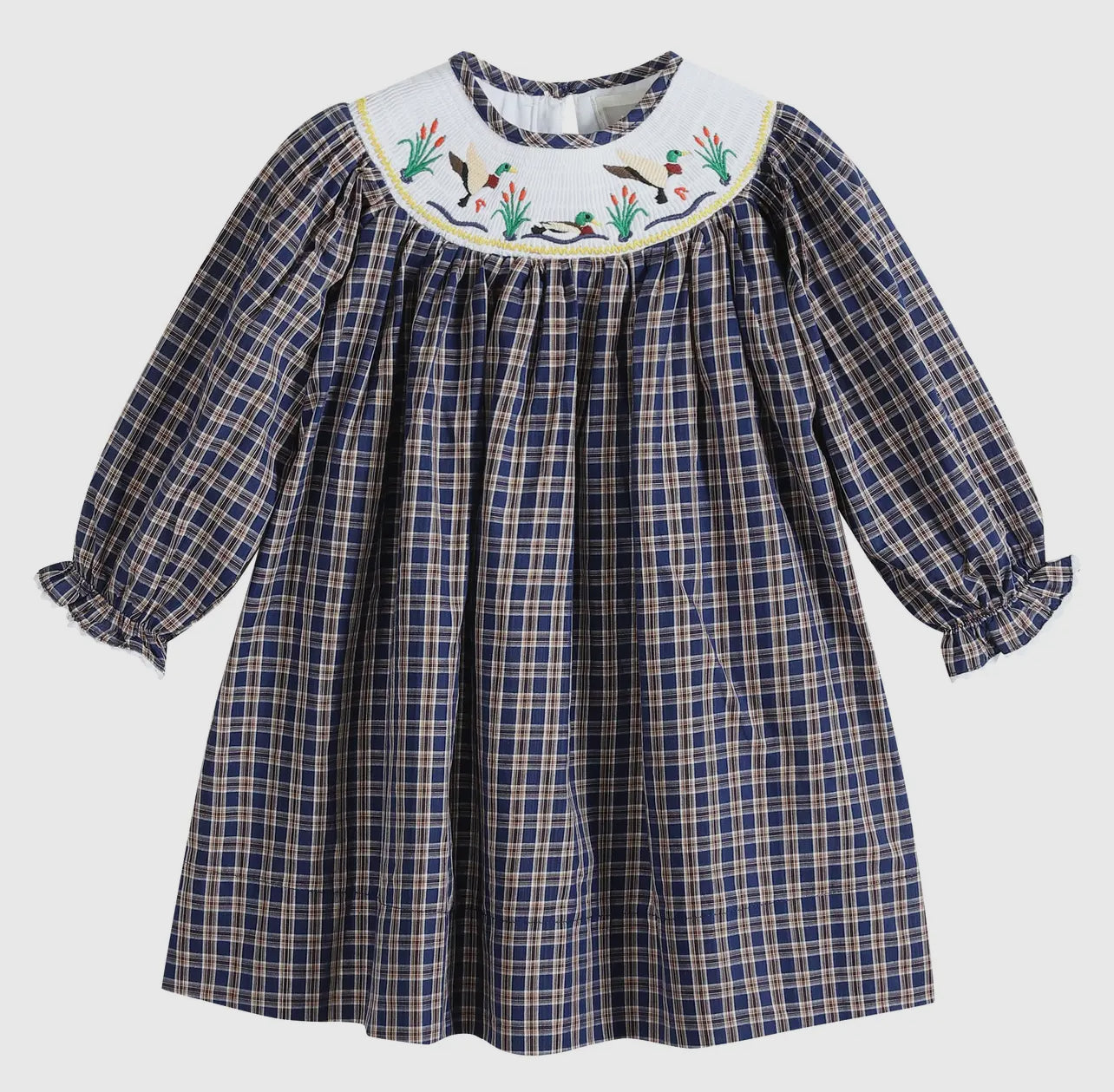 Mallard Plaid Smocked Bishop Dress