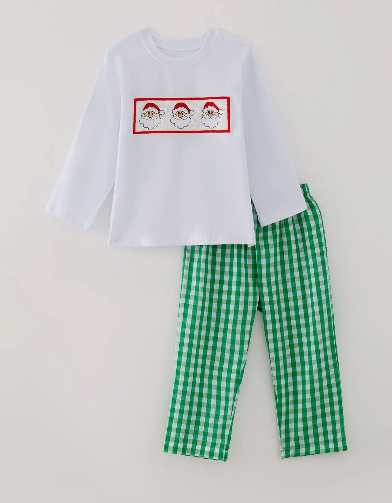 ** PRE ORDER**Green Santa Plaid Pants Set