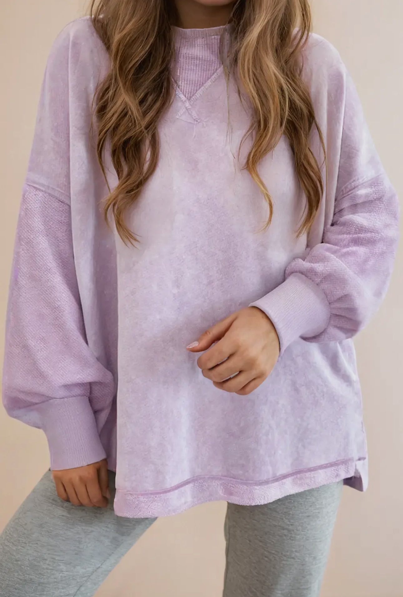 Mineral Wash Purple Sweatshirt