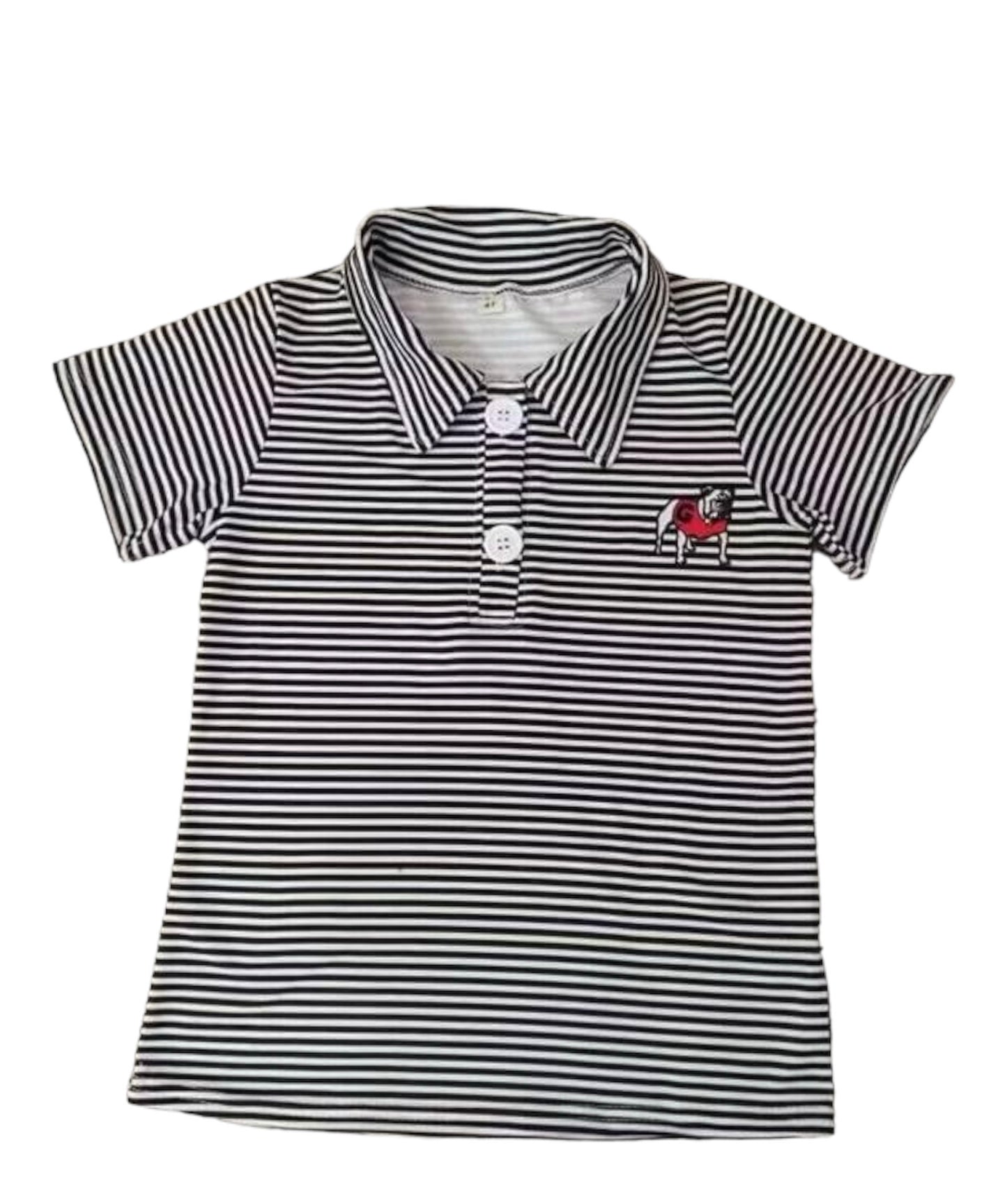 UGA Bulldog Short Sleeve Button up Polo