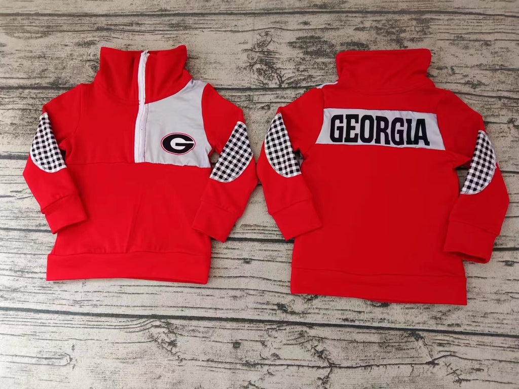 Georgia Bulldog Print Quarter Zip Pullover Boy