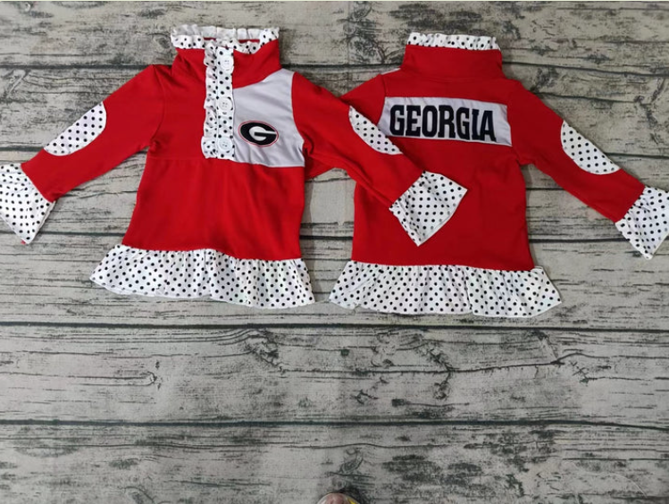 Georgia Bulldog Print Quarter Zip Pullover Girl