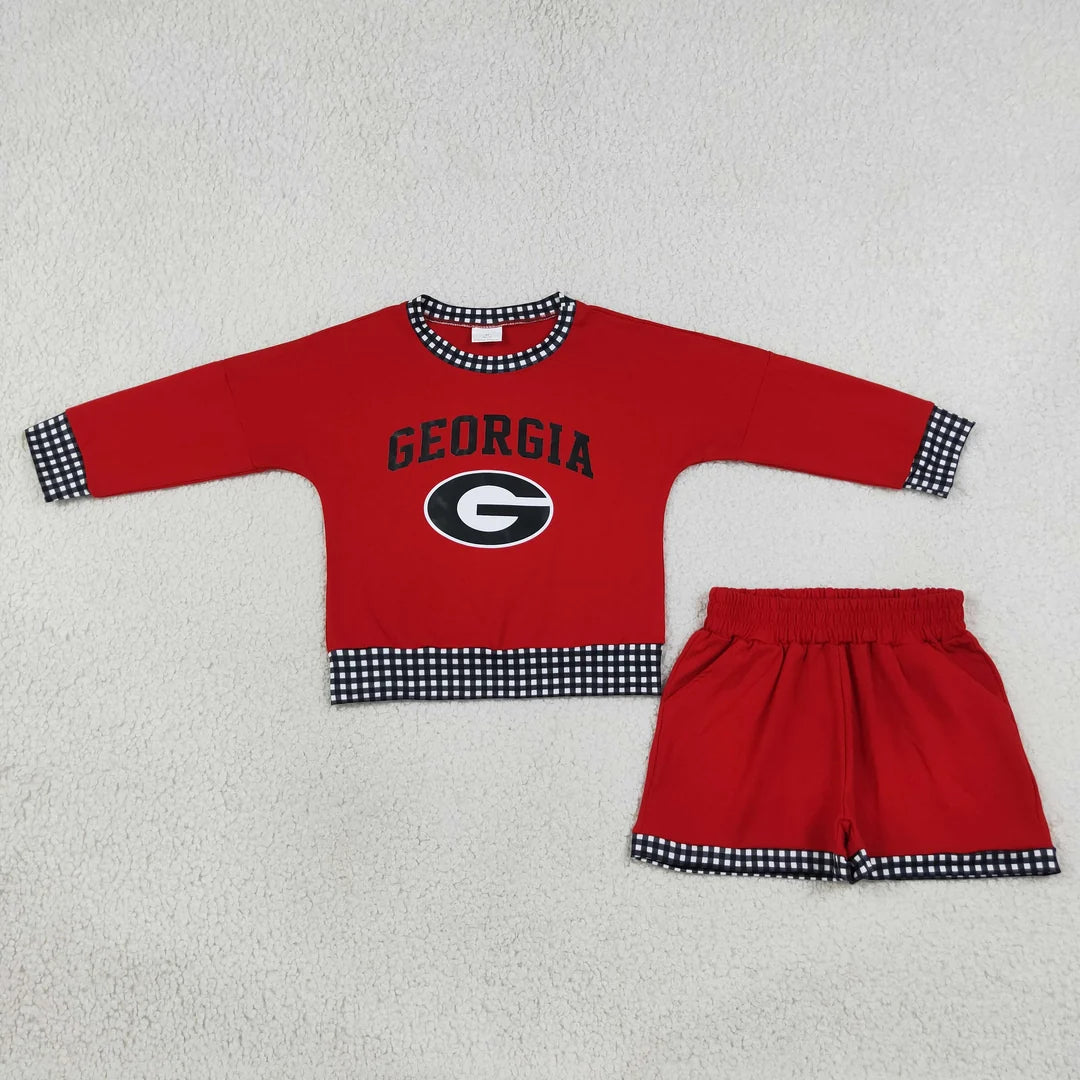 Georgia Game Day Long Sleeve Short Set