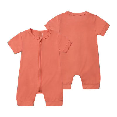 Coral Bamboo Shortie Pajamas