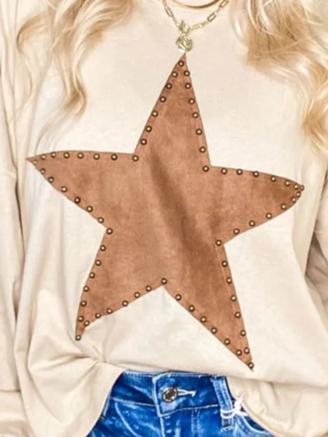 Studded Star Graphic Oversized Shirt