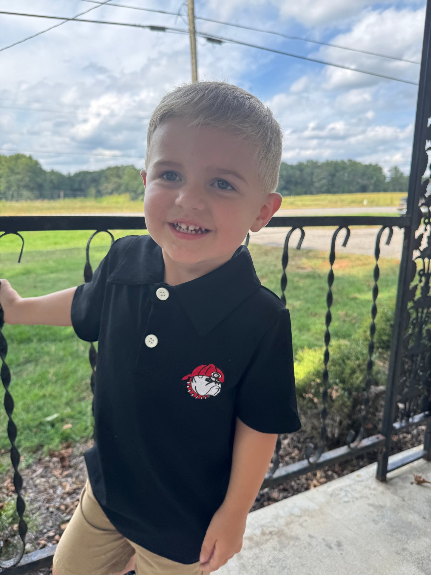 Tailgate Black UGA Polo