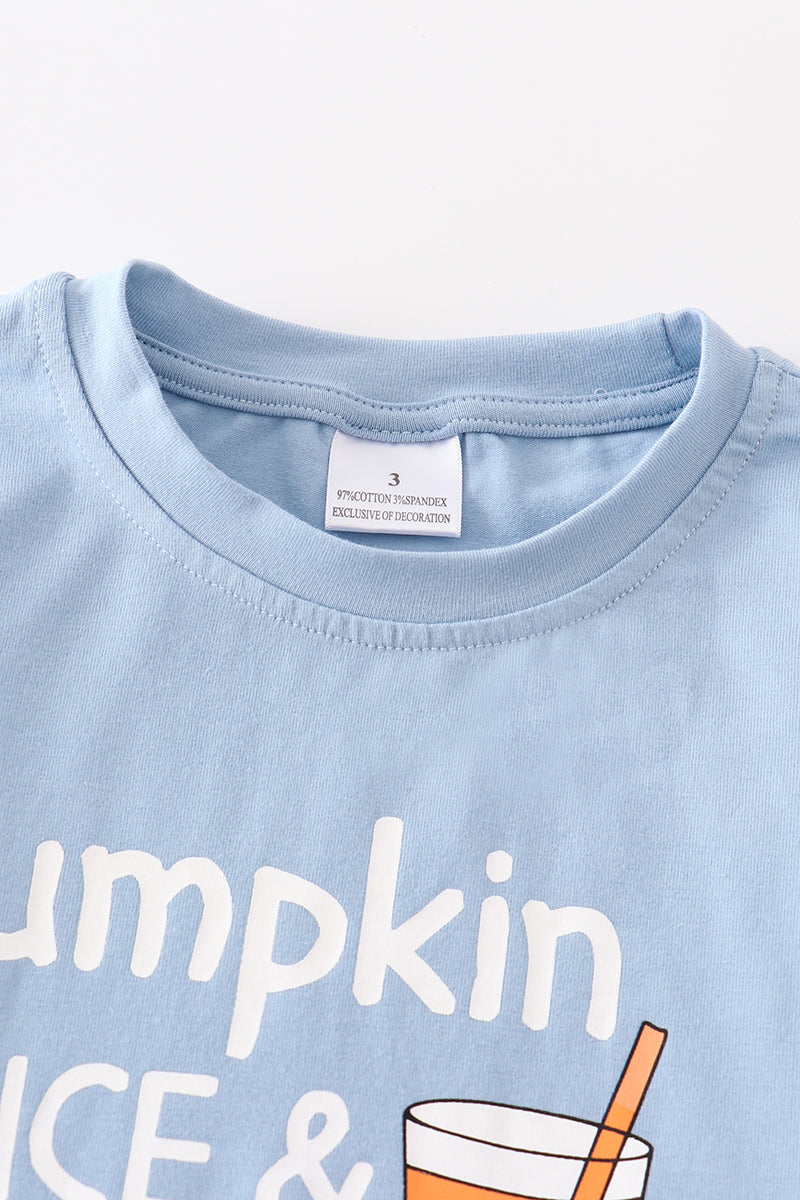 Pumpkin Blue Girl Long sleeve Shirt