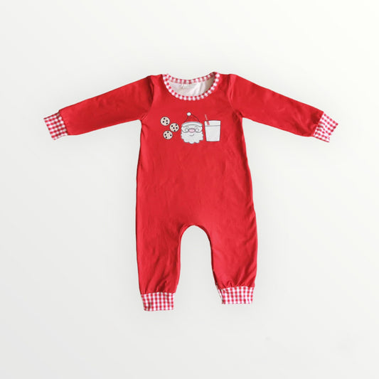 Santa, Cookies and Milk Christmas Boy Romper