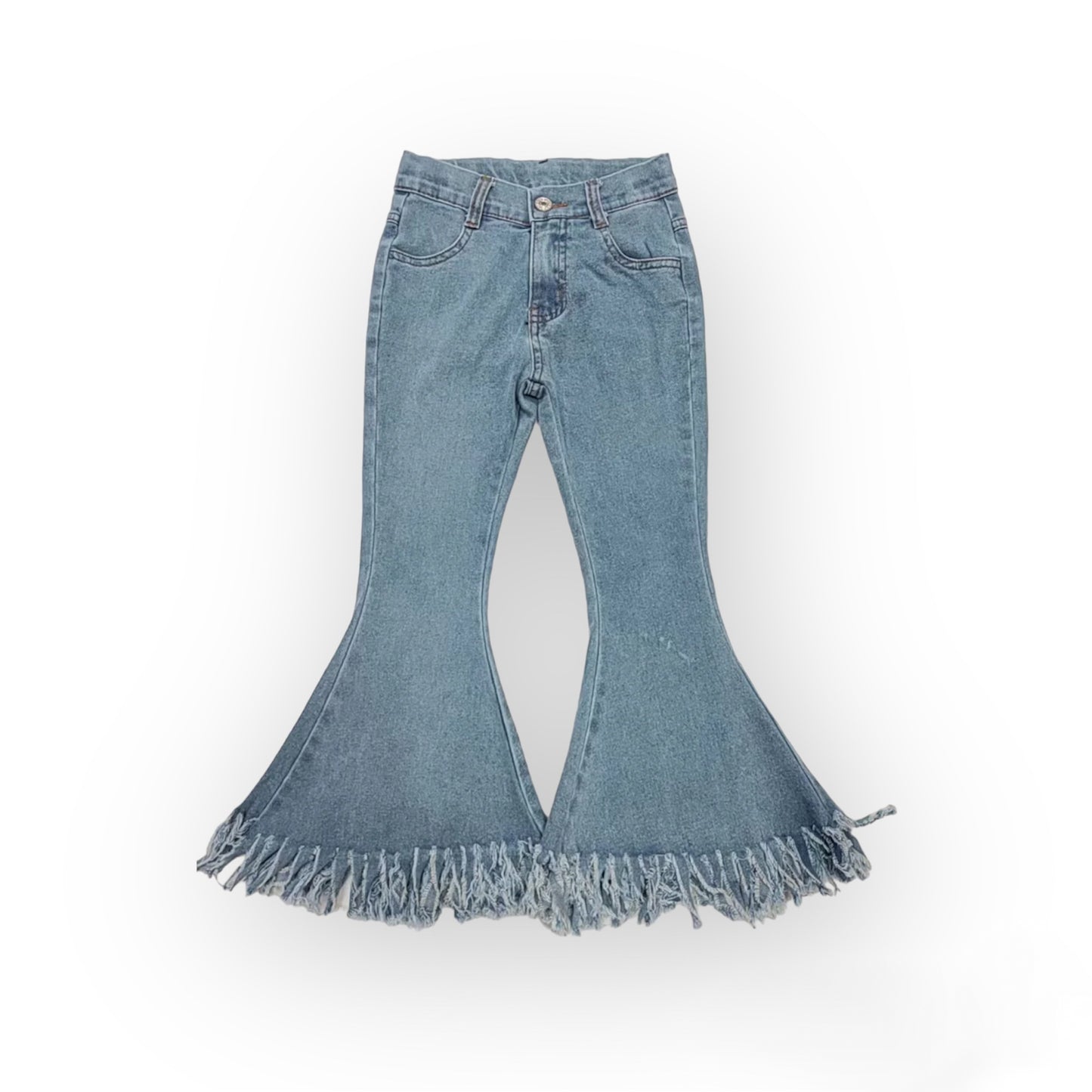 Blue Tassel Denim Flare Girls Jeans