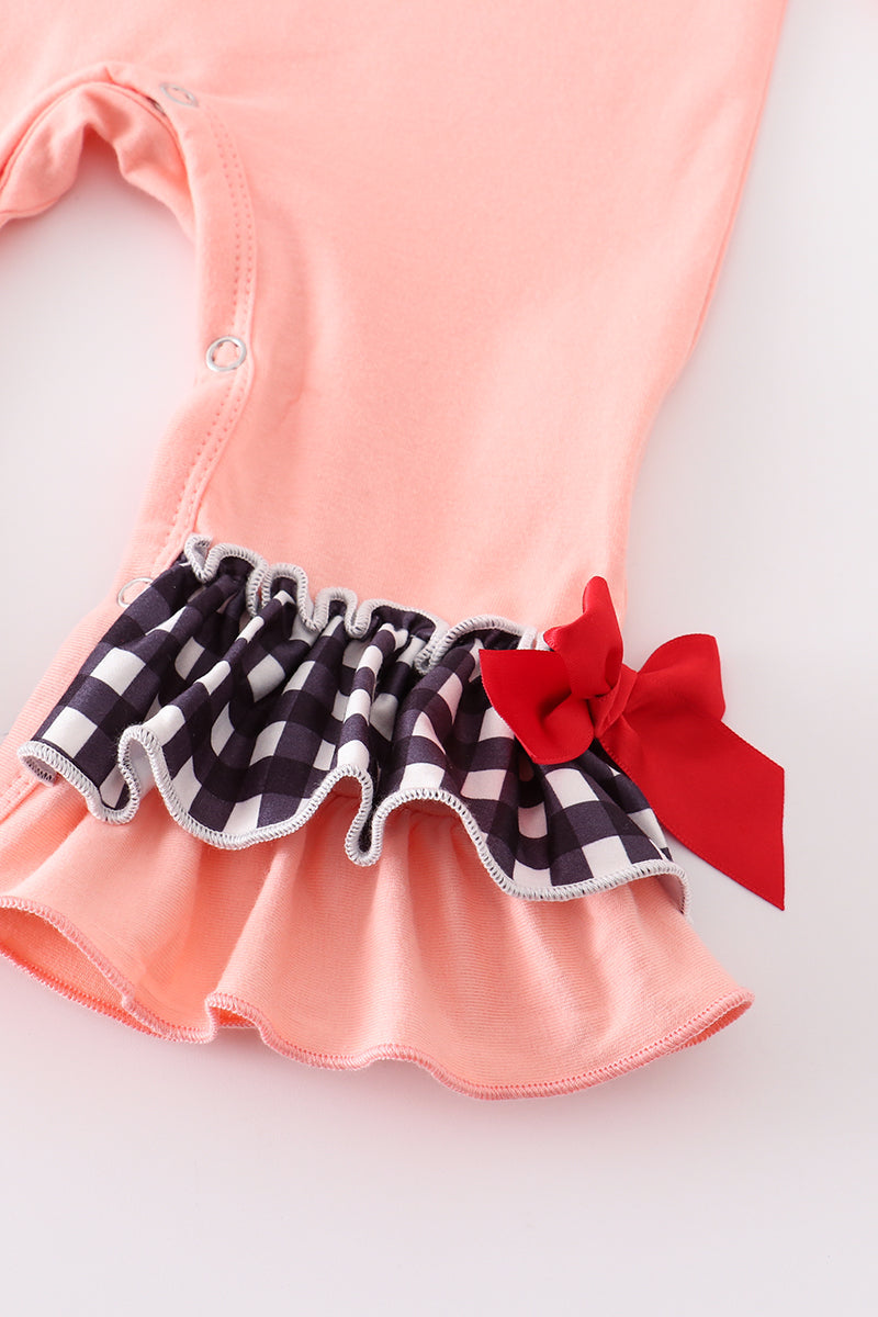 Pink Santa Claus Ruffle Baby Girl Romper