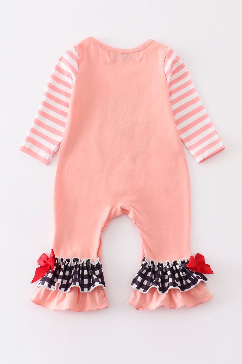 Pink Santa Claus Ruffle Baby Girl Romper