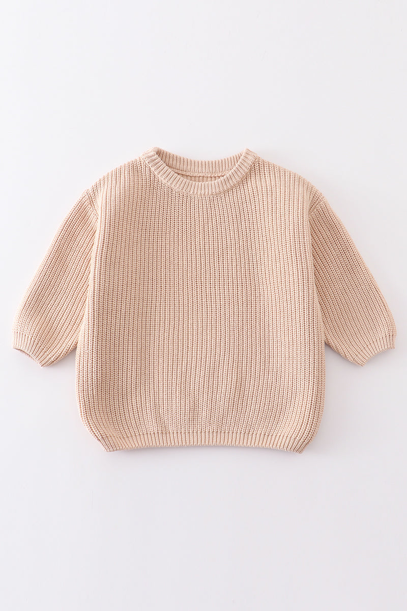 Beige Oversized Girl Sweater