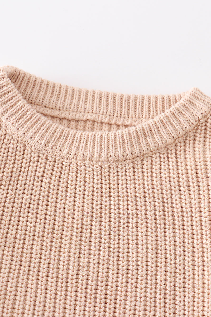 Beige Oversized Girl Sweater