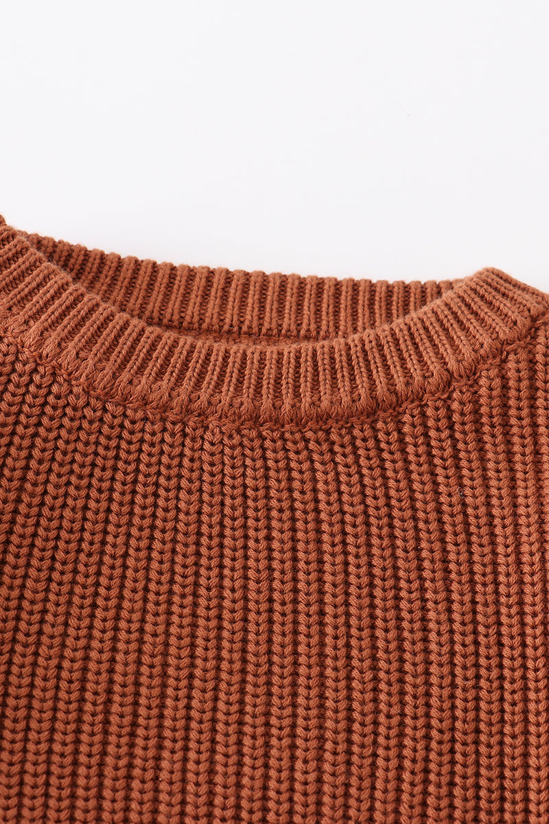 Brown Oversized Girl Sweater