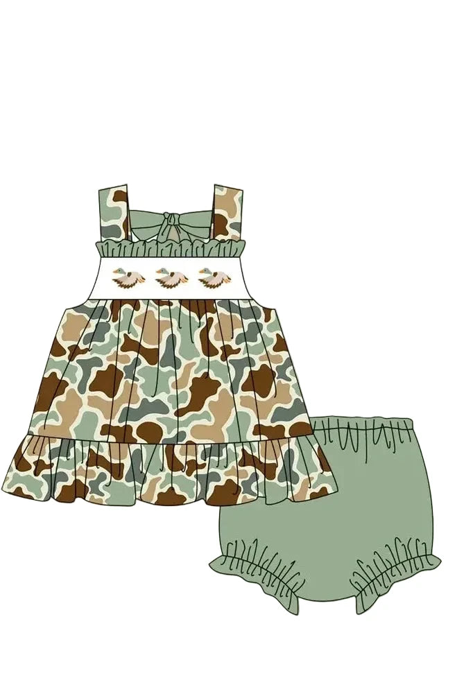 **PRE ORDER** Camo Mallard Ruffle Bloomer Set