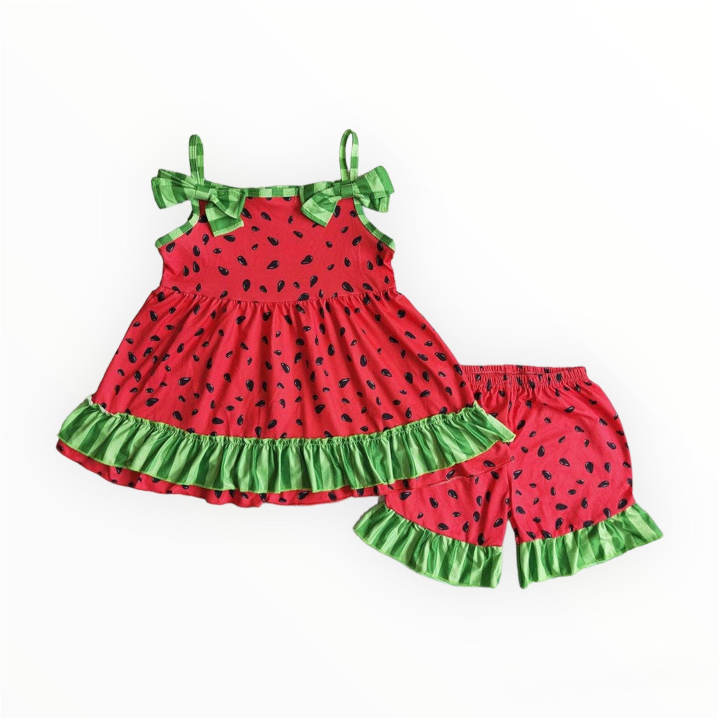 Girls Watermelon Seeds Shorts Set