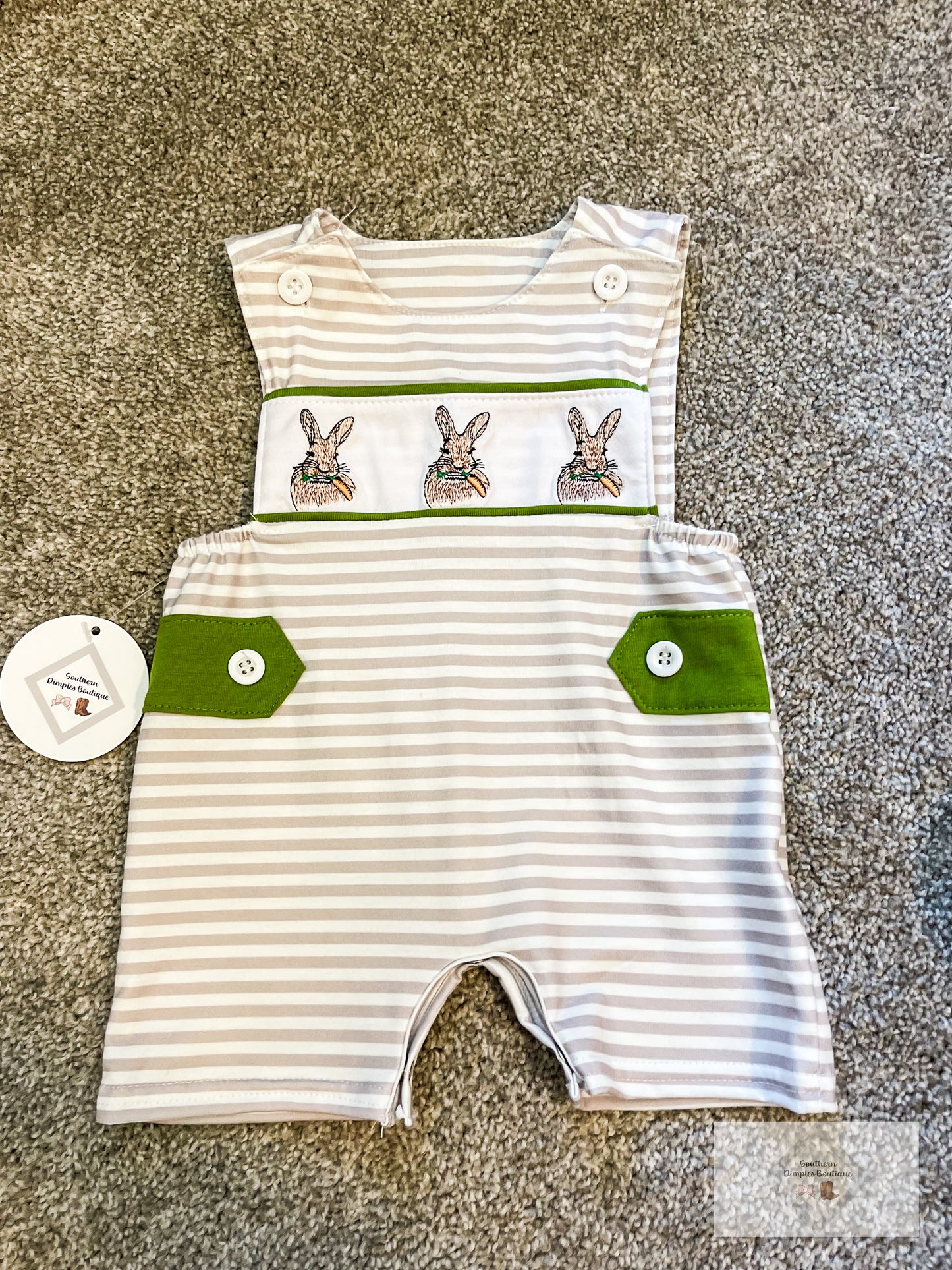 Boy Grey bunny embroidery jonjon