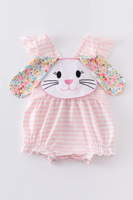 Girl  Long ear bunny applique bubble