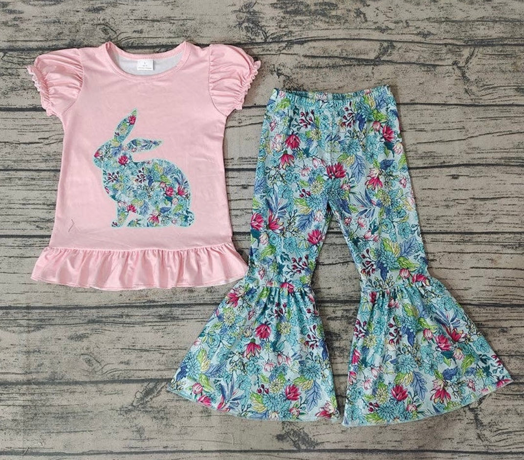 Girls Easter Rabbit Pants Set