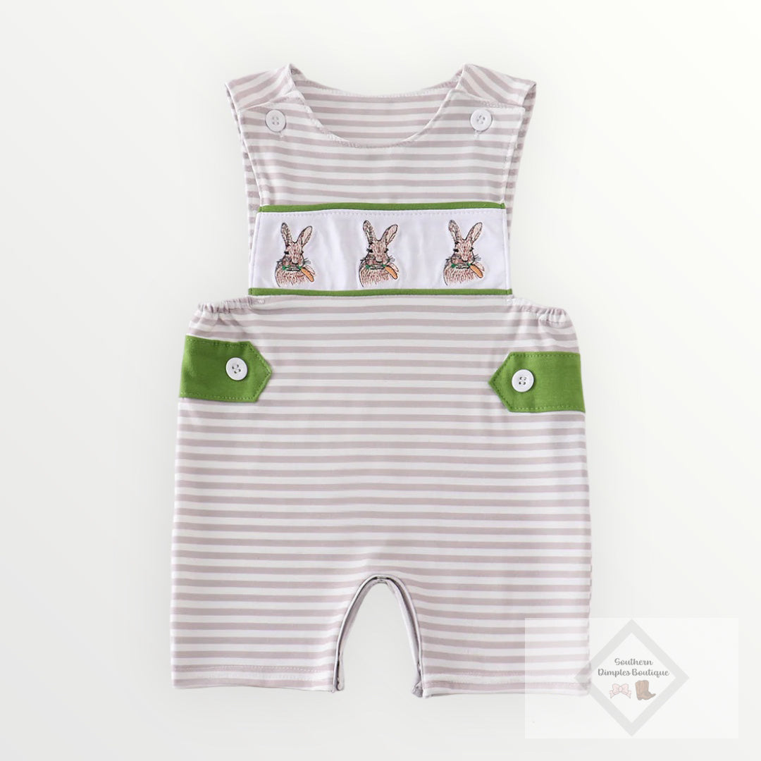 Boy Grey bunny embroidery jonjon