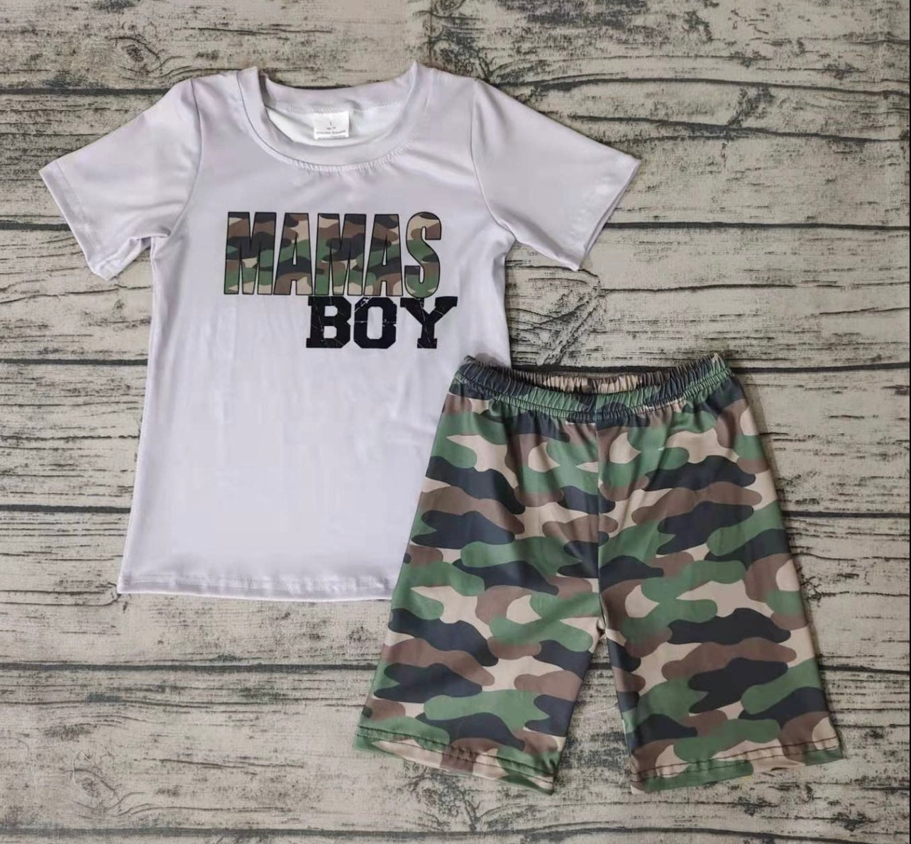 Boy Mama’s Boy Camo Short Set