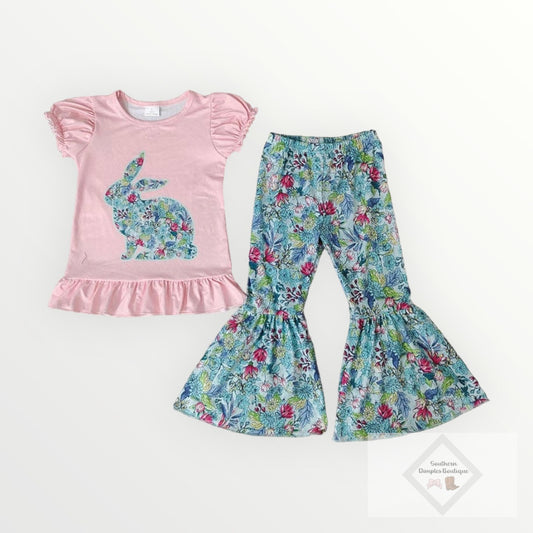 Girls Easter Rabbit Pants Set