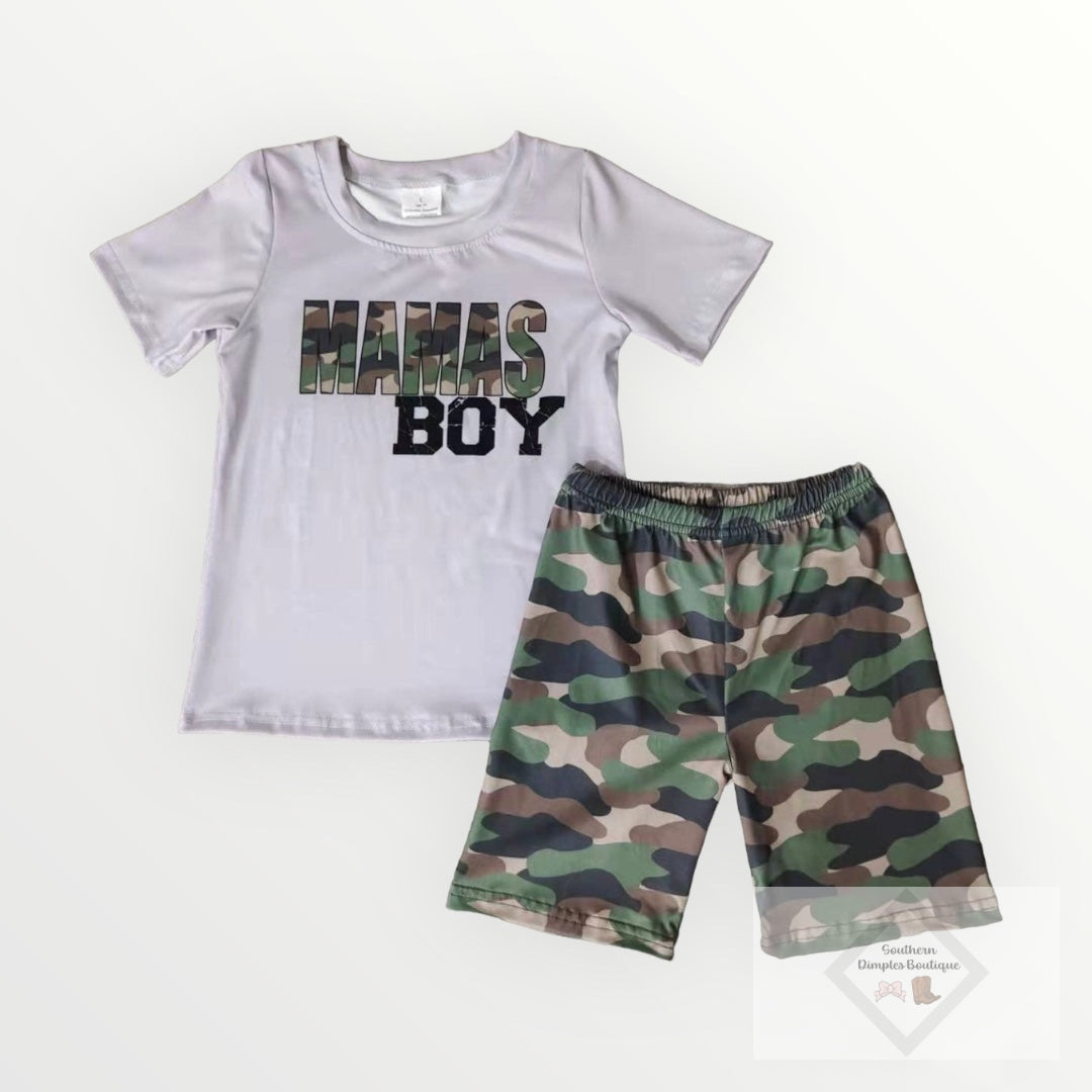 Boy Mama’s Boy Camo Short Set